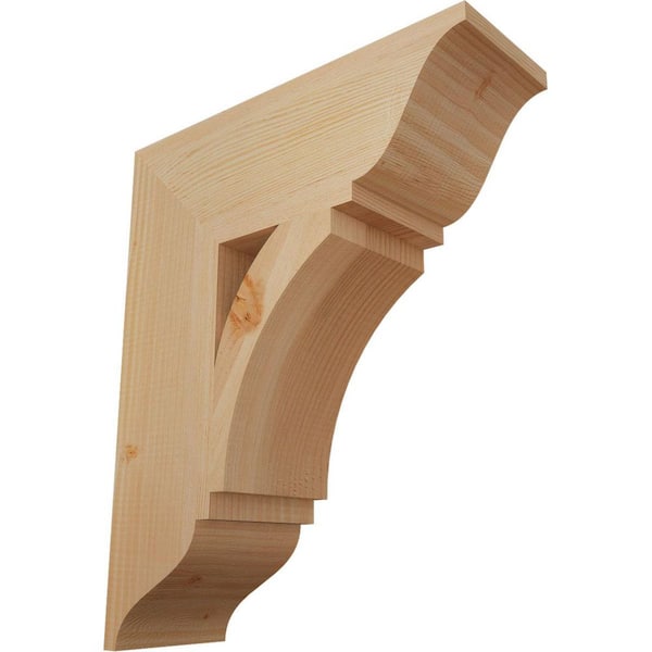 Ekena Millwork 5.5 in. x 22 in. x 18 in. Douglas Fir Thorton Traditional Smooth Bracket