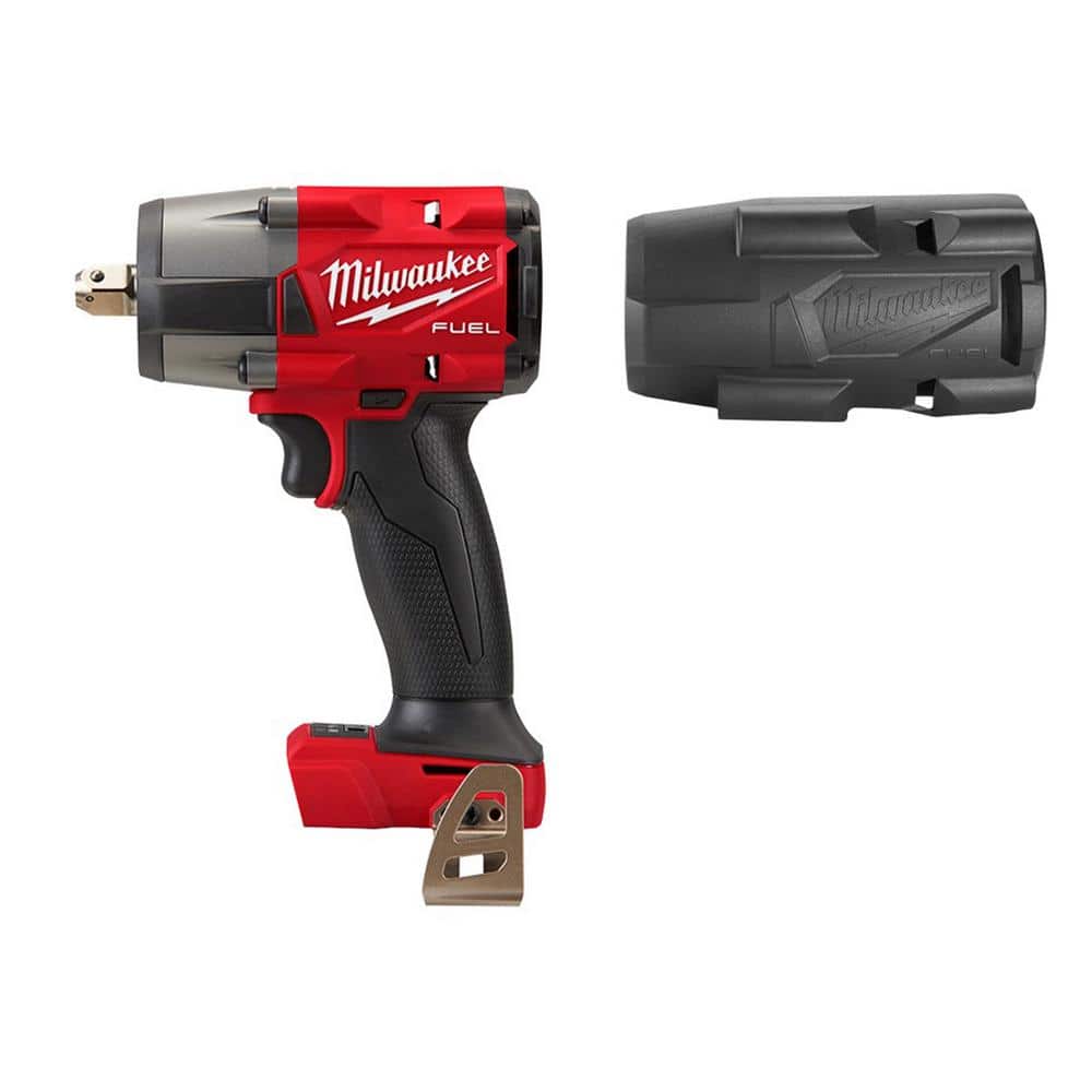 Milwaukee M18 FUEL GEN-2 18V Lithium-Ion Brushless Cordless Mid Torque 1/2 in. Impact Wrench with Pin Detent and Boot -  2962P-20-49