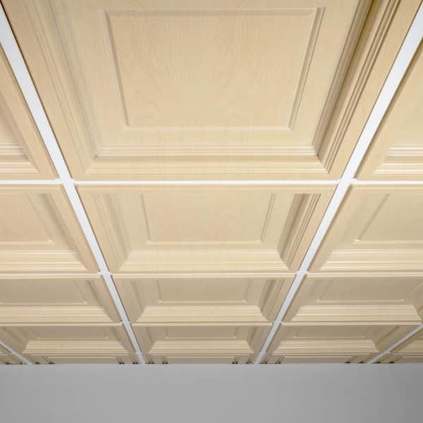 Madison Faux Wood-Sandal 2 ft. x 2 ft. Lay-in Coffered Ceiling Panel (Case of 6)