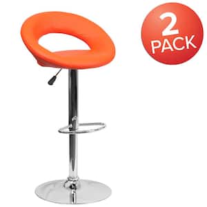32.75 in. Orange Bar stool (Set of 2)