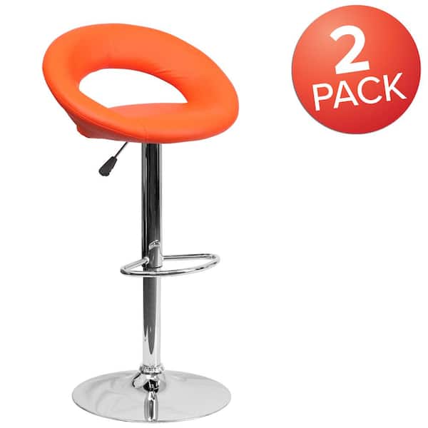 Carnegy Avenue 32.75 in. Orange Bar stool (Set of 2)