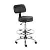 BOSS Office Products Black Vinyl Task Counter Stool with Back Rest and ...