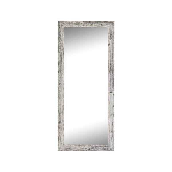 Hitchcock Butterfield Farmhouse 23.5 in. x 59.5 in. Rustic Rectangle Framed White Full-Length Decorative Mirror
