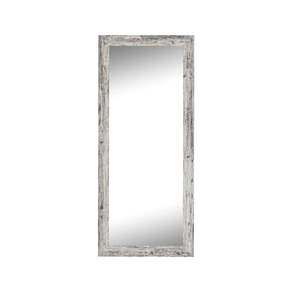 Hitchcock Butterfield Farmhouse 39.5 in. x 80.5 in. Rustic Rectangle Framed White Full-Length Decorative Mirror