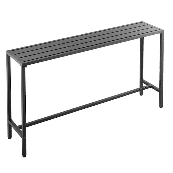 63 x 15 in. Patio Bar Table, Waterproof Top and Sturdy Metal Frame, Rectangle Counter Height Tables 2025 Update
