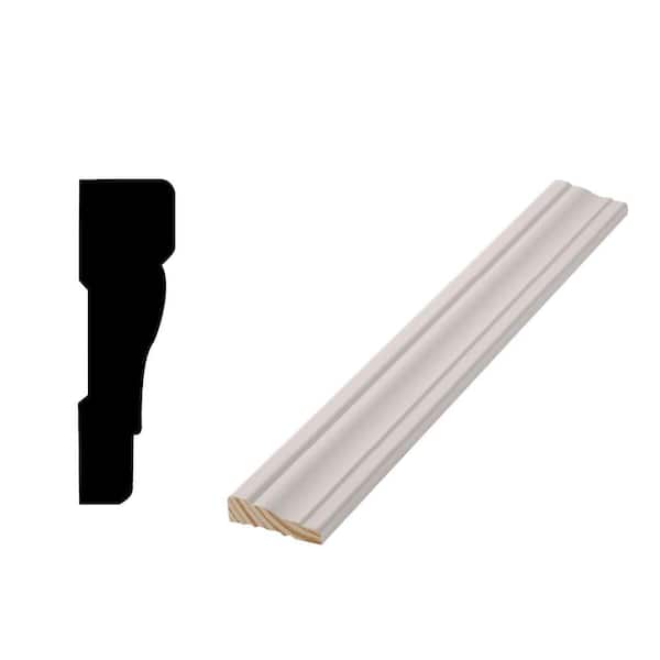 Woodgrain Millwork WM 3818 11/16 in. x 1-1/2 in. x 96 in. Painted Finger-Jointed Poplar Base Cap Moulding