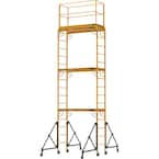 Rolling Scaffolding Tower, 3-Story Baker Scaffolding with Outriggers, Guard Rail, Scaffolding Platform, 730 lbs Capacity