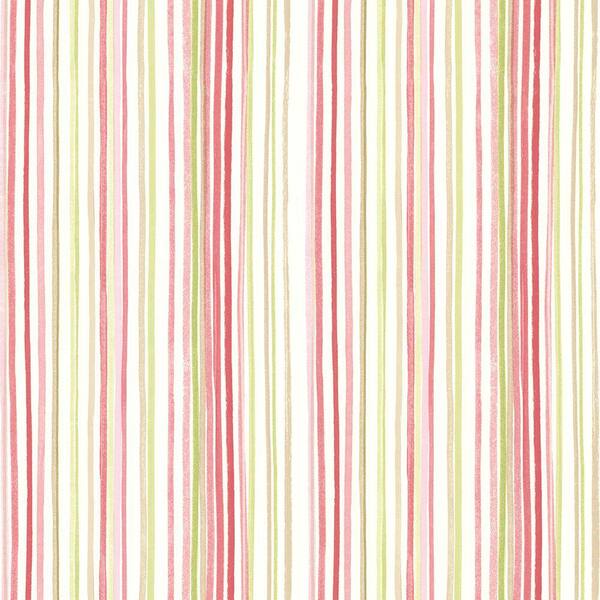 Brewster Lanata Pink Stripe Wallpaper Sample