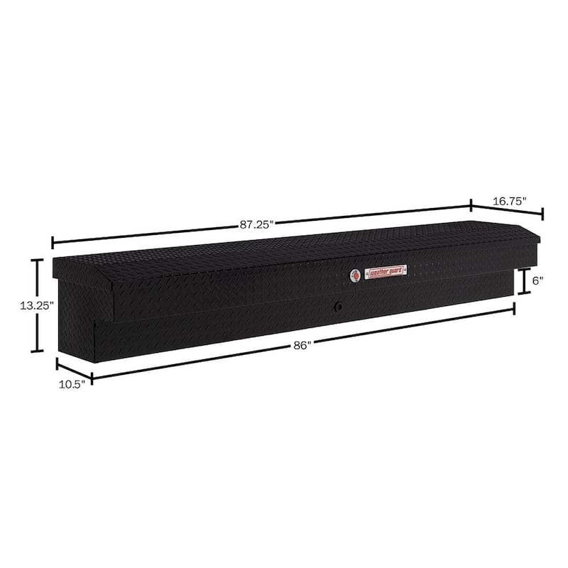 87.25 in. Gloss Black Aluminum Long Lo-Side Truck Tool Box