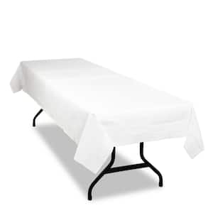 White Table Set Disposable Poly Tissue Table Covers, 54 in. x 108 in. (6-Per Pack)