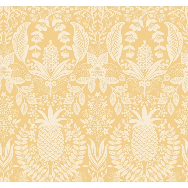 RIFLE PAPER CO. Pineapple Damask Yellow Matte Non-Pasted Wallpaper