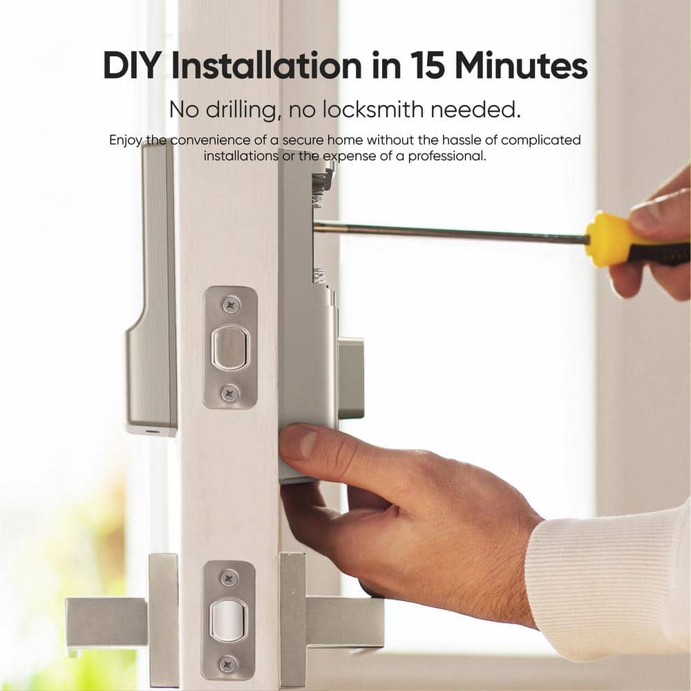 Satin Nickel Wi-Fi Smart Lock with Keypad and App Control