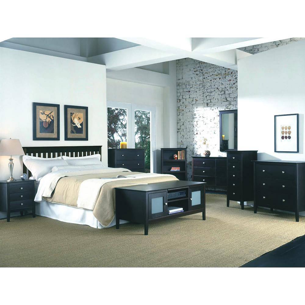 Black Solid Wood 7-Drawer Drop Leaf Roll Cart Desk