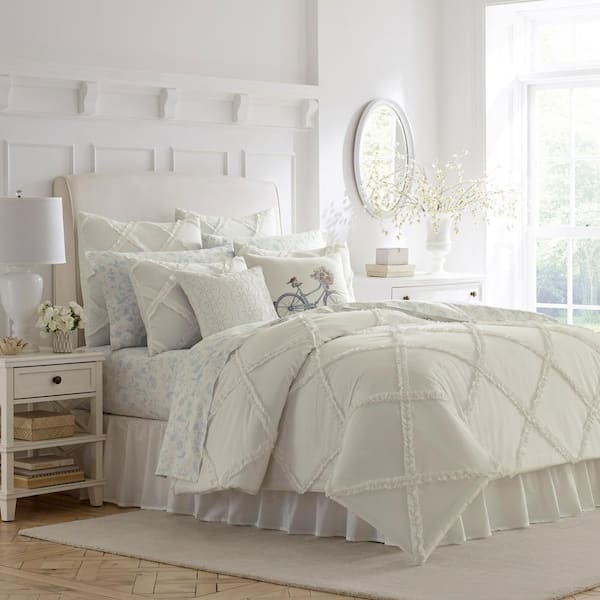 3pc Full/Queen Bramble 100% Cotton Comforter Set Floral Beige - Laura  Ashley