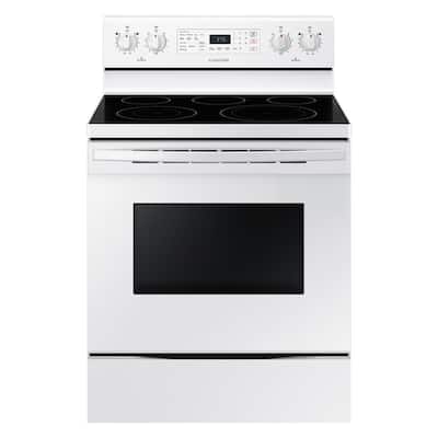 30 in. 5.9 cu. ft. Single Oven Electric Range with Self-Cleaning and Convection Oven in White