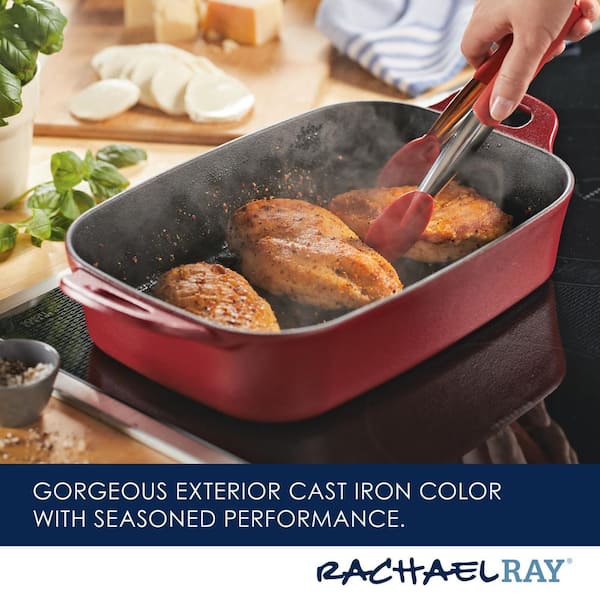Enameled Cast Iron 13 x 9 Rectangular Baking Dish - Red