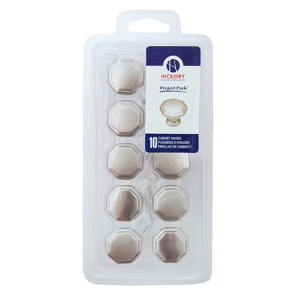 Project-Pack Collection 1-1/8 in. Satin Nickel Finish Cabinet Knob (10-Pack)