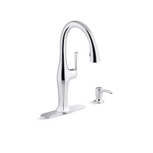 Sundae Single-Handle Pull Down Sprayer Kitchen Faucet in Polished Chrome