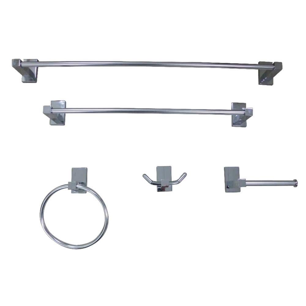 Modern 5-Piece Bath Hardware Set in Polished Chrome price history on PriceWatchPro