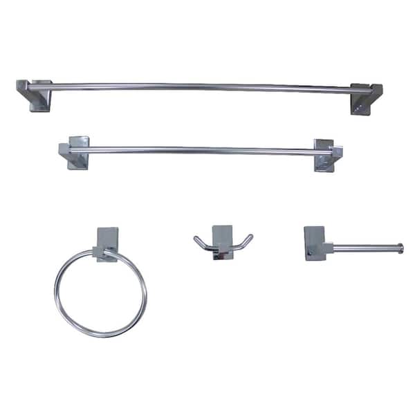 Kingston Brass Modern 5-Piece Bath Hardware Set in Polished Chrome