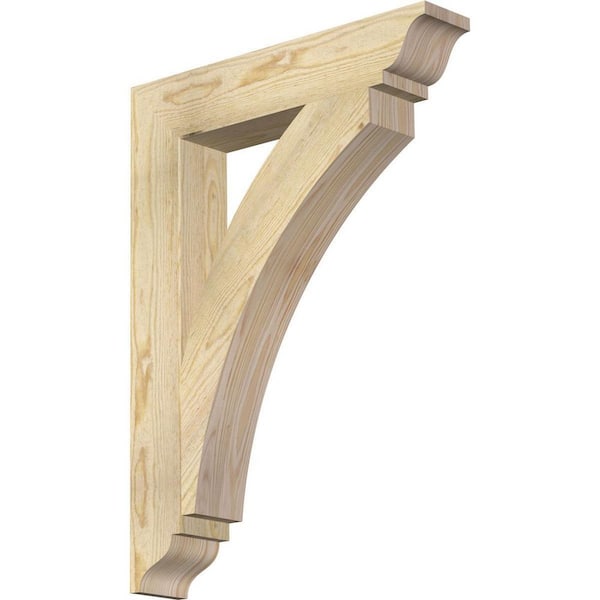 Ekena Millwork 4 in. x 30 in. x 22 in. Douglas Fir Thorton Traditional Rough Sawn Bracket