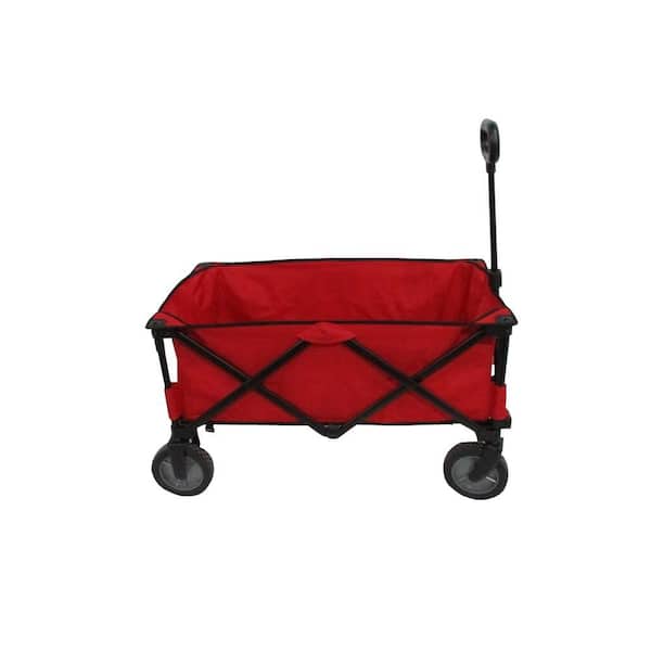 Unbranded 4.7 cu. ft. 19 in. Folding Utility Cart in Red