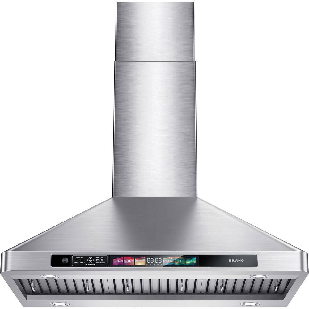 36 in. 900 CFM Convertible Wall Mount Range Hood in Stainless Steel and Voice/Gesture/Touch Control