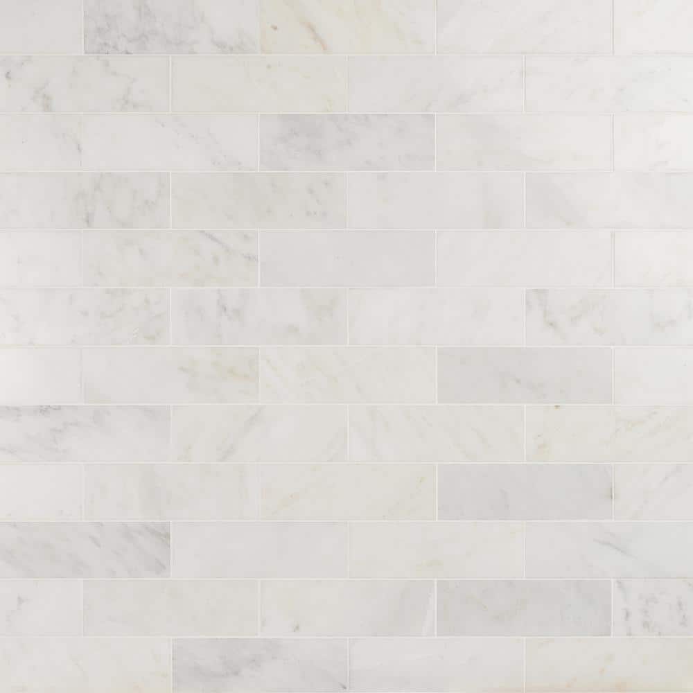 Eastern Asian Statuary White Marble Subway Tile