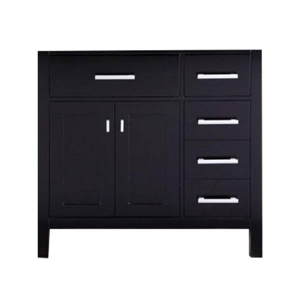 Design Element London 35.5 in. W x 21.5 in. D Vanity Cabinet Only in Espresso with Right Drawer