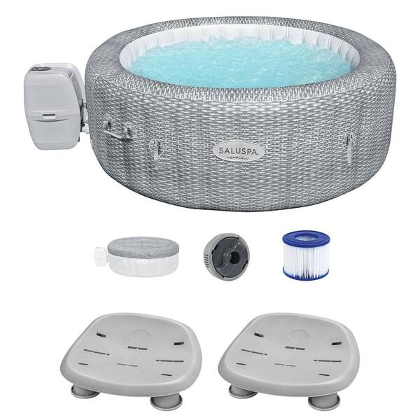 Bestway Honolulu 6-Person AirJet Inflatable Hot Tub with 2 Pack SaluSpa Spa Seat
