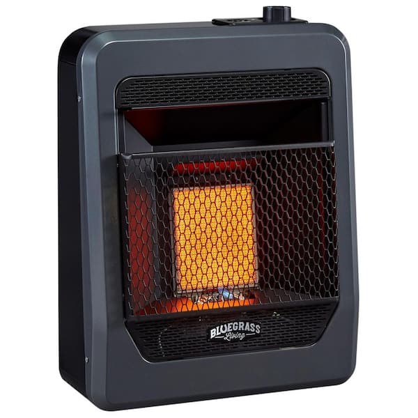 Bluegrass Living Natural Gas Vent Free Infrared Gas Space Heater With Base Feet - 10,000 BTU, T-Stat Control