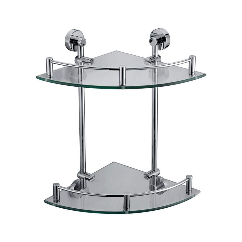 Brushed Nickel Bathroom Corner Shelf