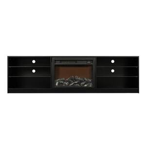 78.74 in. Black Stand with Electric Fireplace Fits TV's up to 85 in.