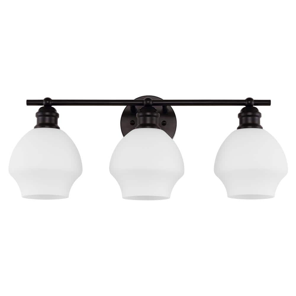 Mylsa 23" Black and White Iron 3-Light Wall Sconce