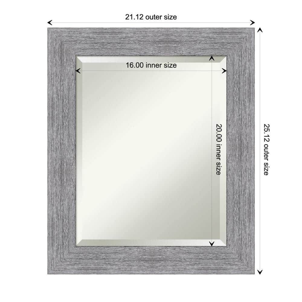 21" x 25" Gray Bark Rustic Framed Wall Mirror