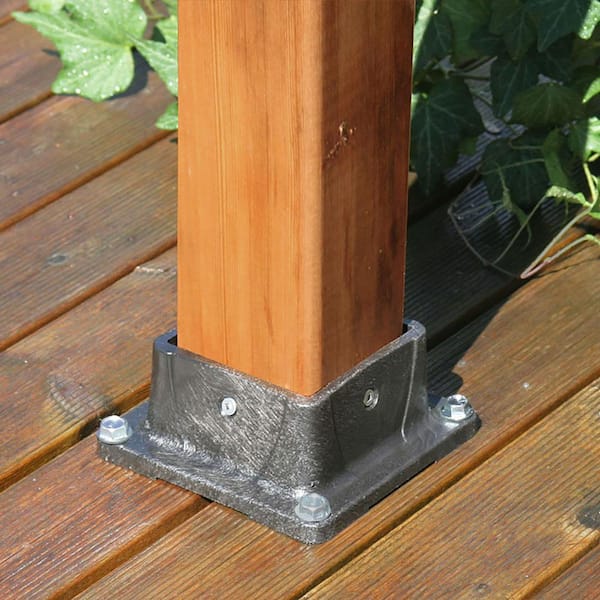 4" POSTS SUPPORTS FOR 3" PACK OF 4 CONCRETE IN WOODEN POST SUPPORT BASES 