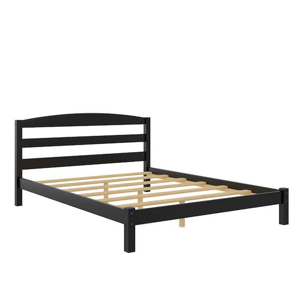 Amayia Wood Platform Bed, 36 in. H x 58 in. W. x 79 in. D, Full, Black