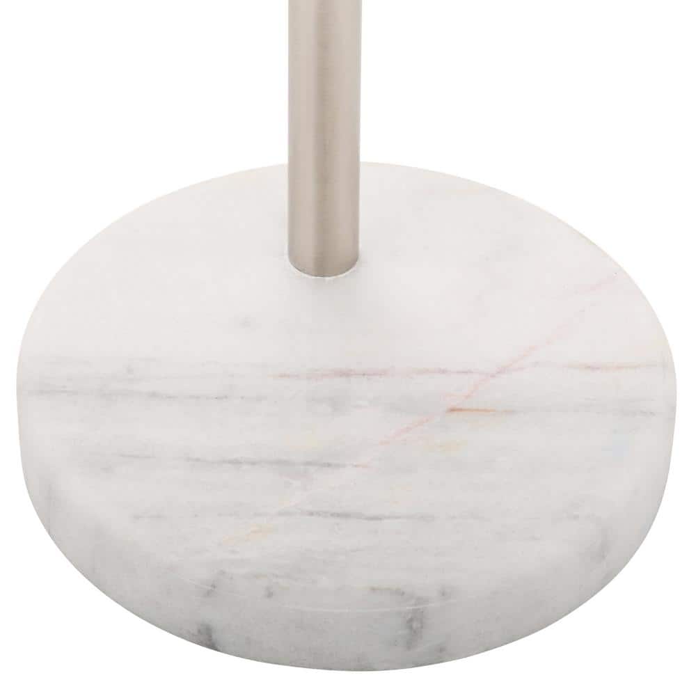 Elegant Brushed Steel Arc Floor Lamp with Adjustable Shade