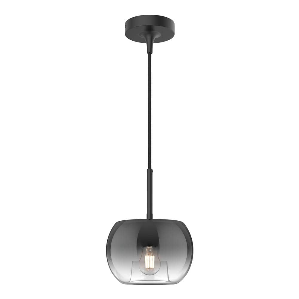 Samar 8 in. 1 Light 60-Watt Black/Smoked Pendant Light price history on PriceWatchPro