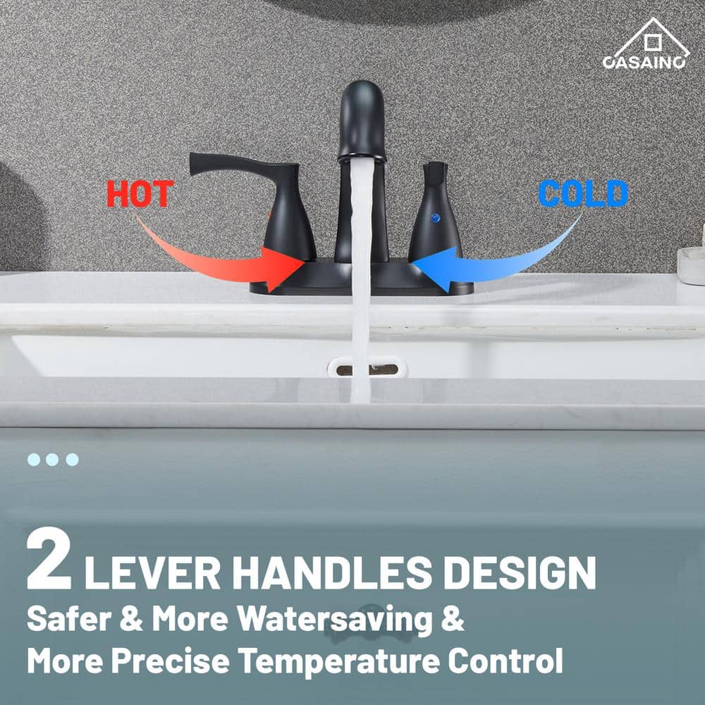 4-inch Centerset Bathroom Sink Faucet with Drain 1.2 GPM