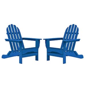Icon Royal Blue Recycled Plastic Folding Adirondack Chair (2-Pack)