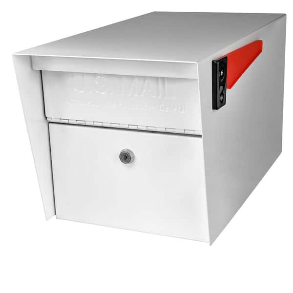Mail Manager Locking Post-Mount Mailbox with High Security Reinforced Patented Locking System, Alpine White