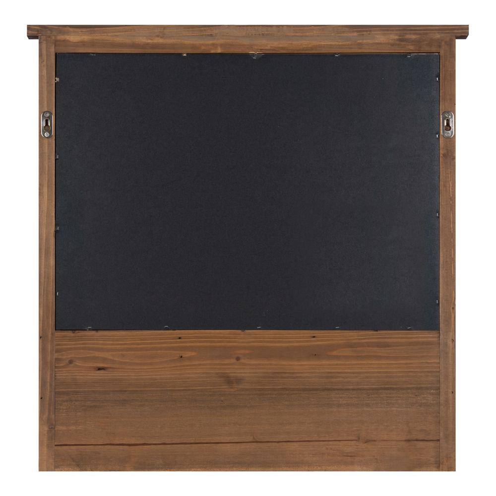 Rustic Brown Wood and Metal Magnetic Wall Organizer with Hooks