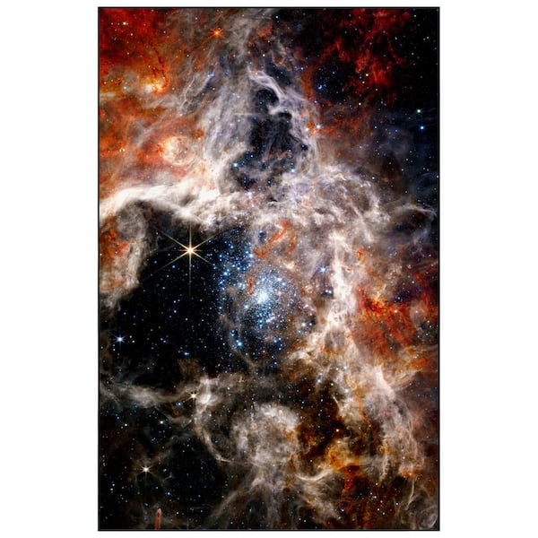 Empire Art Direct Multi-Colored 5 ft. x 8 ft. The James Webb Space Telescope Washable Art Area Rug
