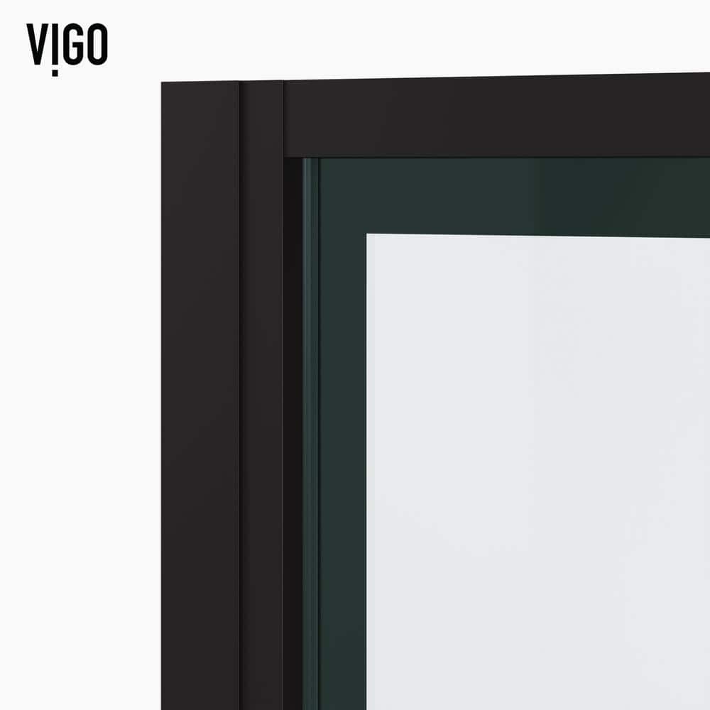 Astoria Matte Black 30" x 76" Pivot Shower Door with Clear Glass