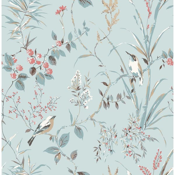 Fine Decor Mariko Blue Botanical Non-Pasted Wallpaper Sample