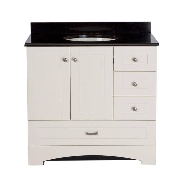 St. Paul 36 in. Manchester Vanity in Vanilla with 37 in. Colorpoint Vanity Top in Black