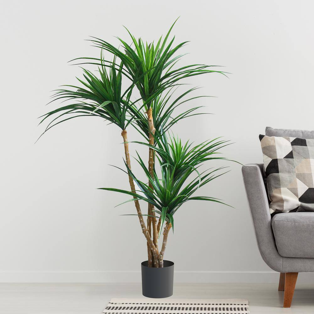 51" Green Tropical Yucana Artificial Tree in Black Plastic Pot