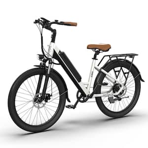 26 in. Tire 350-Watt Electric Bike 36-Volt 10AH Removable Lithium Battery City Electric Bike for Adults
