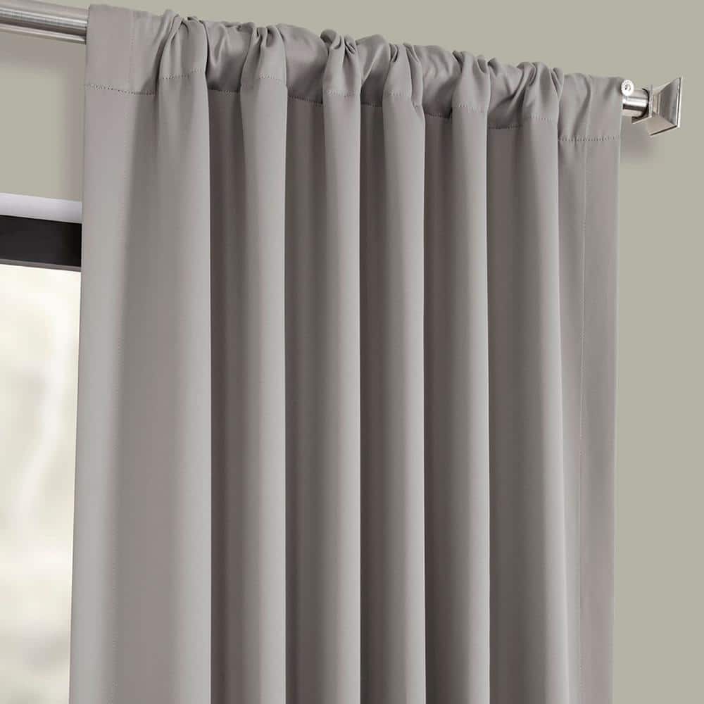 Neutral Grey Polyester Blackout Curtain Panel - 50 in. W x 108 in. L